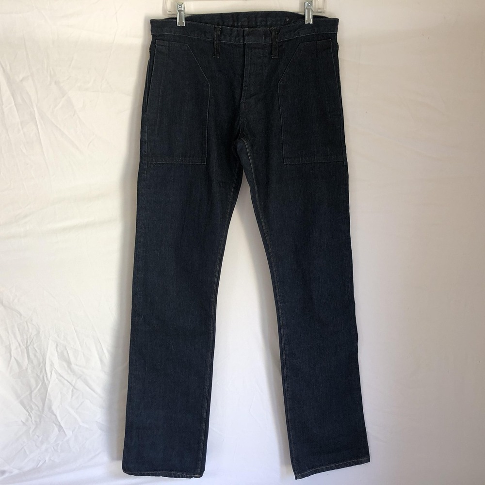 BLKSMTH Jeans Mens 31x34 Blue Selvage Regular Roger Straight Leg Cone Denim USA